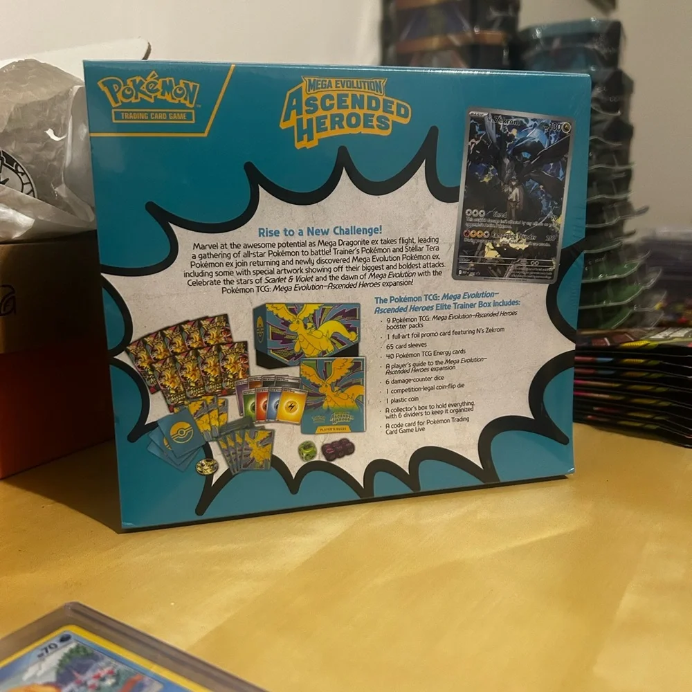 Pokemon Mega Evolution Ascended Heroes Elite Trainer Box - Yellow, Teal, Purple
